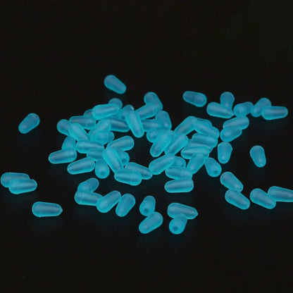100Pcs/lot Rubber Space Beans Sea Carp Fly Fishing Blue Rubber Oval Stopper Fishing Float Fishing Bobber High Quality