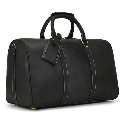 Vintage Men Genuine Leather Travel Bag Travel Tote Big Weekend Bag Man Cowskin Duffle Bag Hand Luggage Male Handbags Large 60cm
