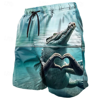 Funny Animals Graphic Beach Shorts Fashion Summer Street Unisex 3D Printed Swim Trunks Casual Beach Vacation Kids Short Pants