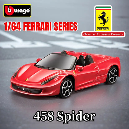 Bburago 1:64 Ferrari 488 Pista Replica Car Model Scale F40 F50 458 296 GTB Enzo Diecast Traffic Miniature Art Figure Kid Boy Toy
