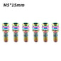 MUQZI 6PCS Titanium Bolts M5x15 M5x17 Bicycle Handlebar Stem Screw With Washer