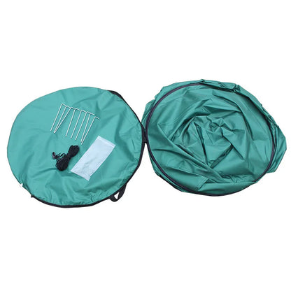 Single Hide Portable Privacy Shower Toilet Camping Pop Up Tent UV Function Outdoor Dressing Photography Green & Blue Fishing WC