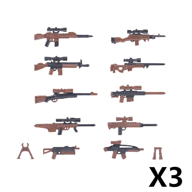 WW2 German Weapon Building Block 98K Two-color Gun US M1911 Soviet RPG Military Soldier Figure Accessories Rifle Pistol Toy C349