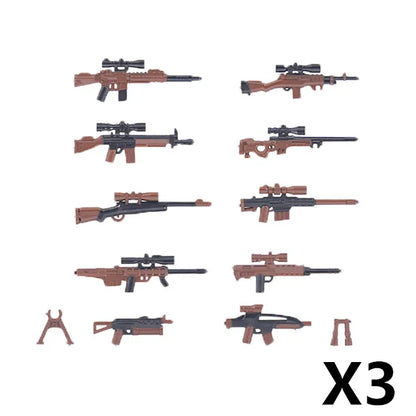 WW2 German Weapon Building Block 98K Two-color Gun US M1911 Soviet RPG Military Soldier Figure Accessories Rifle Pistol Toy C349