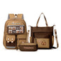 Capybara School Backpack Teens Girls School Bags Set Casual Daypack Kids 3Pcs Book Bag Kawaii Children Schoolbag Travel Backpack