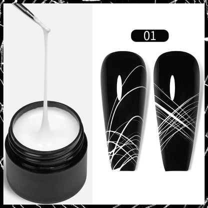 BOZLIN 5ML Color Solid Nail Gel Colorful Painting Nail Art Varnish Semi Permanent Solid Polish UV Nail Gel Top Coat Manicure