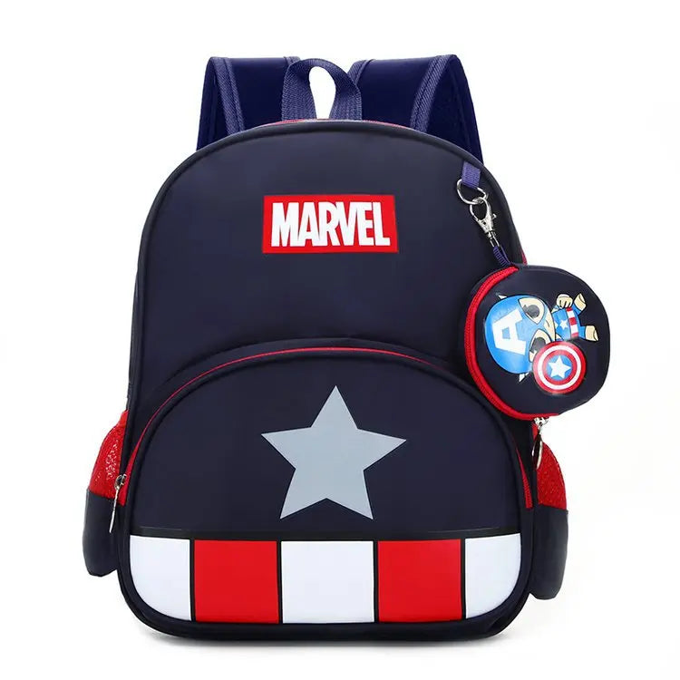 Anime Marvel Backpack Anime Figure Spider Man Iron Man Shoulder Bag Travel Schoolbag for Children Super Heroes Pupil School Bags