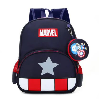 Anime Marvel Backpack Anime Figure Spider Man Iron Man Shoulder Bag Travel Schoolbag for Children Super Heroes Pupil School Bags
