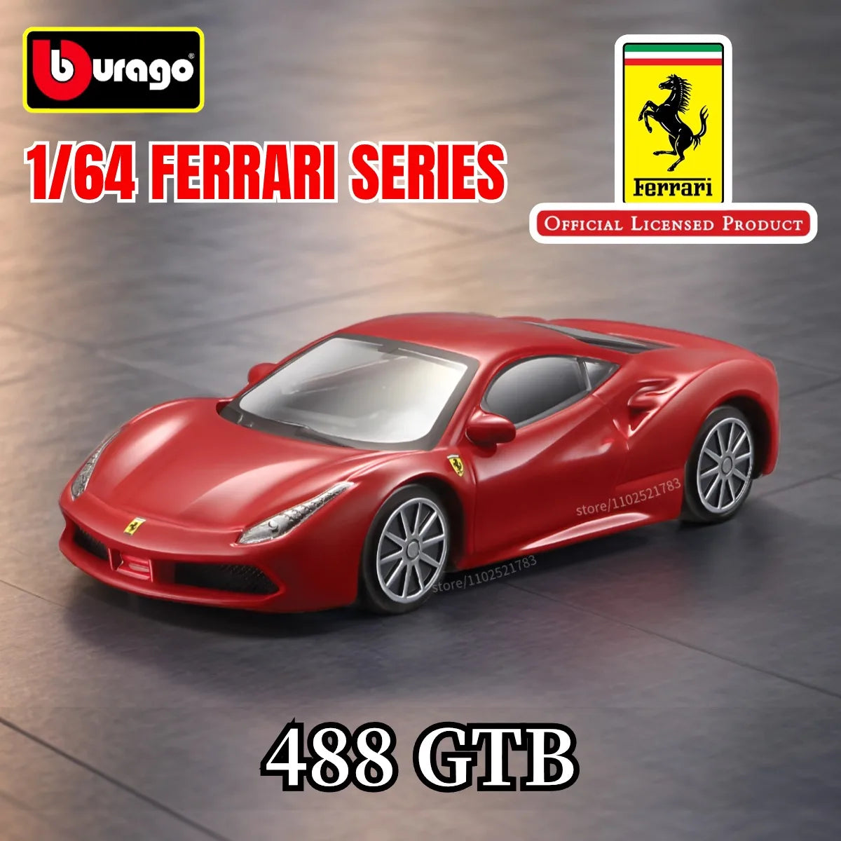 Bburago 1:64 Ferrari 488 Pista Replica Car Model Scale F40 F50 458 296 GTB Enzo Diecast Traffic Miniature Art Figure Kid Boy Toy