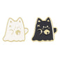 Cartoon Black White Animal Hug Enamel Pins Fox Koi Fish Dinosaur Deer Rabbit Crescent Ghost Alloy Brooch Badge Fashion Jewelry