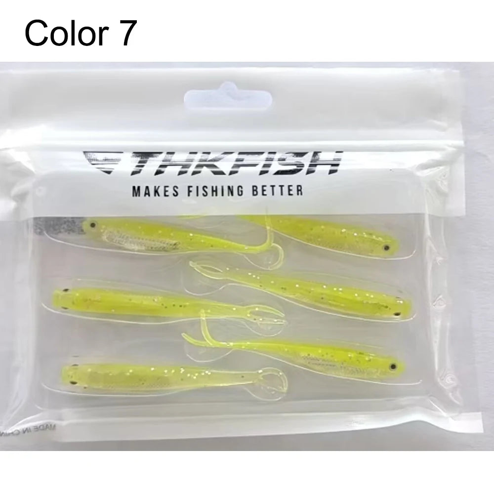 5pcs/6pcs Fishing Soft Bait 75mm100mm Shad Silicone Fishing Soft Lures Artificial Baits Swimbaits Bass Fishing Accessories