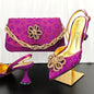 Royal Blue Color Peep Toe Italian Design Women's Shoes and Bag Set for Everyday and Banquet Party Women's Shoes And Bag Set