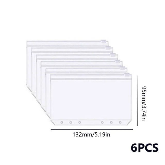 A7 PU Leather Notebook Binder Budget Plan Organizer Binder Cover 6 Binder Pockets And 12 Pcs Expense Budget Sheets Sticker