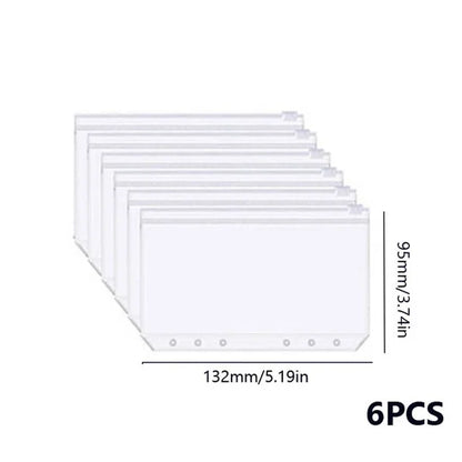 A7 PU Leather Notebook Binder Budget Plan Organizer Binder Cover 6 Binder Pockets And 12 Pcs Expense Budget Sheets Sticker