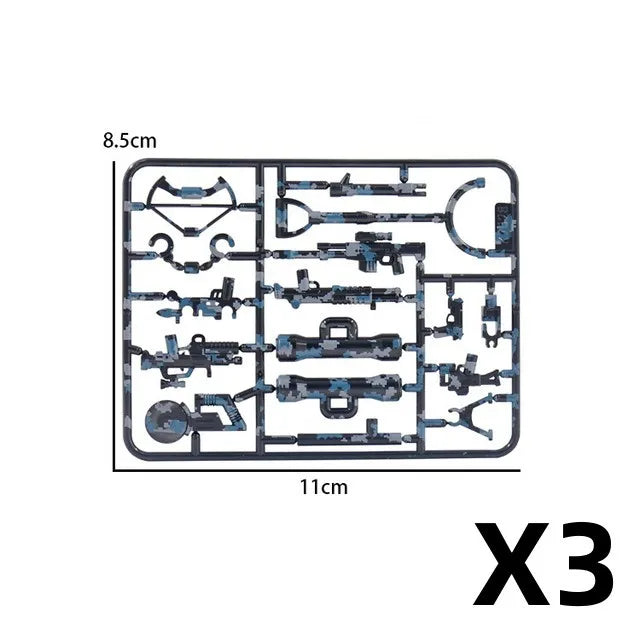 WW2 German Weapon Building Block 98K Two-color Gun US M1911 Soviet RPG Military Soldier Figure Accessories Rifle Pistol Toy C349