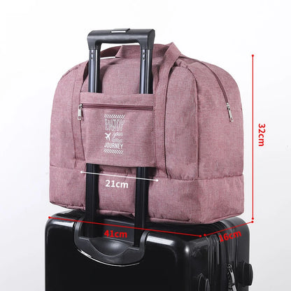 Women's Large Capacity Travel Bag Fitness Yoga Handbag Wet and Dry Wide Shoulder Strap Outdoor Tote Bag