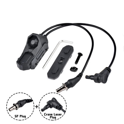 WADSN Airsoft Axon Tactical Dual Function Switch Remote Button M300 M600 SF Plug NGAL PEQ OGL L3 Laser FIT Mlok Keymod 20mm Rail