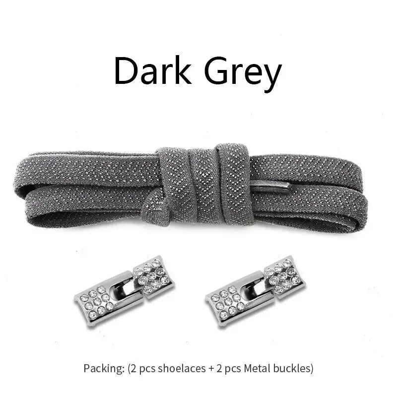 Elastic Laces Sneakers Diamond Cross Locks Shoelaces Without Ties Kids Adult 8MM Width No Tie Shoe Laces Rubber Bands Shoelace