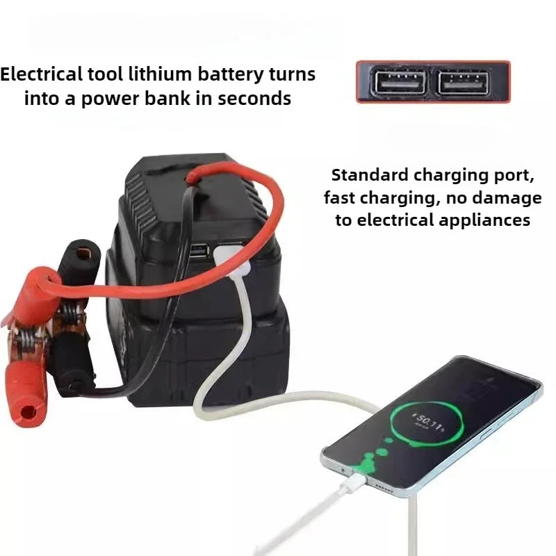 Igniter Jump Starter for Makita Lithium Battery Booster Cable Adapter Emergency Power Kit DIY Converter with Clip