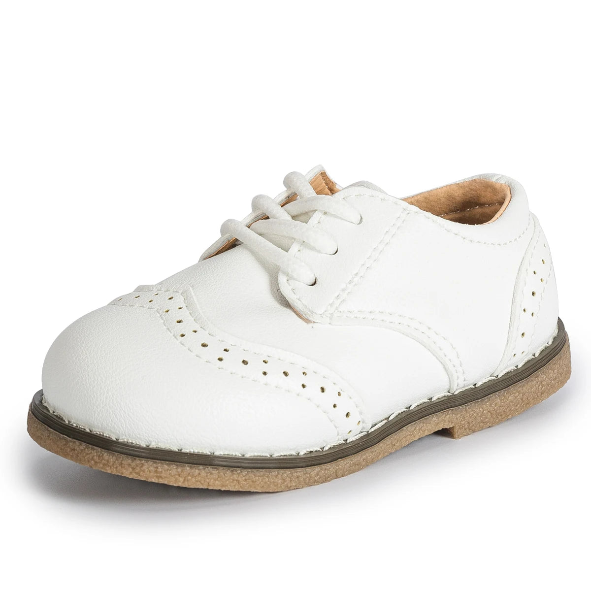 Four Seasons New Children's Leather Shoes Lace-Up Fashion Casual Sneakers Versatile Anti-Slip Waterproof Young Children's Shoes