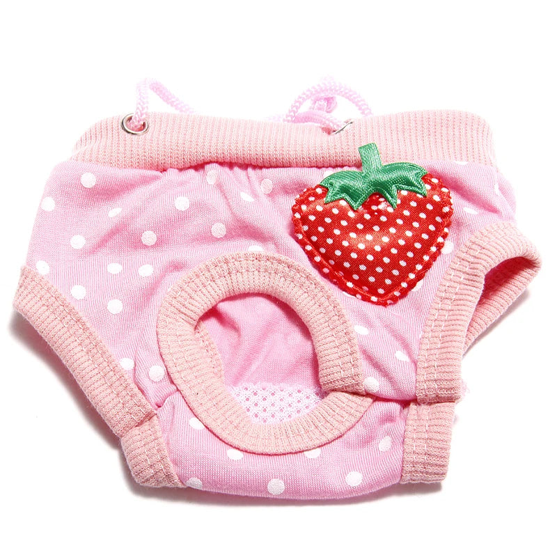 Pet Dog Shorts Sanitary Physiological Pants Cute Fruit Print Diaper Dog Shorts Washable Female Dog Panties Underwear Briefs DC05