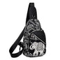 Trendy Ethnic Chest Bag for Women, Multiple Pockets, Large Capacity, Crossbody Bag for Coins, Mobile Phone, Cards, and Wallet