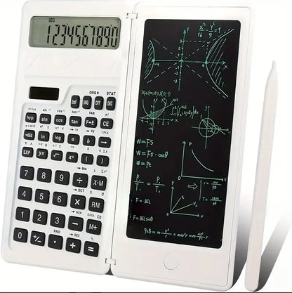 The scientific calculator and notepad desk three-in-one folding function calculator supports solar energy and button batteries