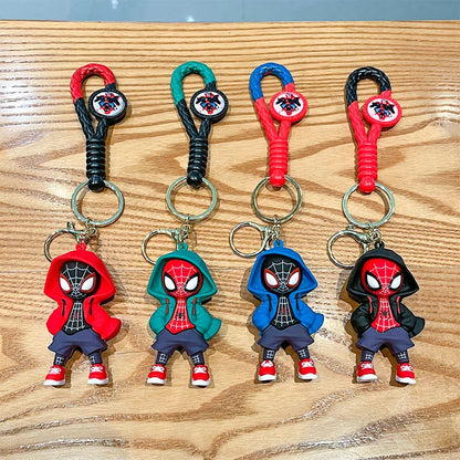 Wholesale Spider-Man Keychain Spiderman Action Figure Anime Spider Man Keyring Backpack Pendant Bag Car Key Ring Kid Model Toy