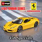 Bburago 1:64 Ferrari 488 Pista Replica Car Model Scale F40 F50 458 296 GTB Enzo Diecast Traffic Miniature Art Figure Kid Boy Toy