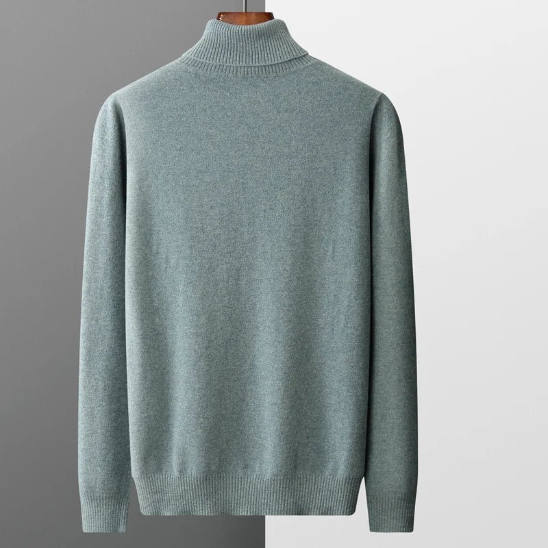 Autumn and winter new 100% merino cashmere sweater men's knitted pullover padded warm neck fashion loose plus size coat