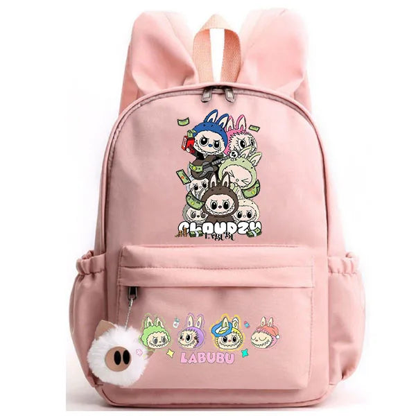 lububu Girls School Backpack Kawaii Children Backpack Cartoon Schoolbag Cute Girls School Supplies Travel Rabbit Ears Mochila