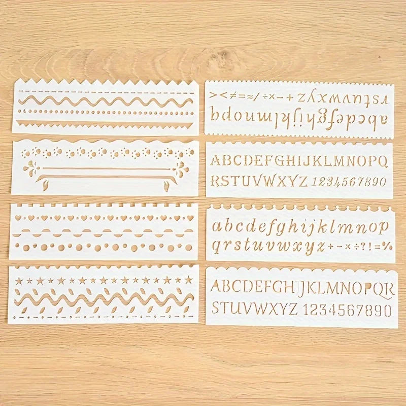 8Pcs/Set  Alphabet Letters DIY Layering Stencils Painting Scrapbook Coloring Embossing Album Decorative Card Template