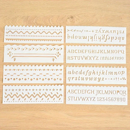 8Pcs/Set  Alphabet Letters DIY Layering Stencils Painting Scrapbook Coloring Embossing Album Decorative Card Template
