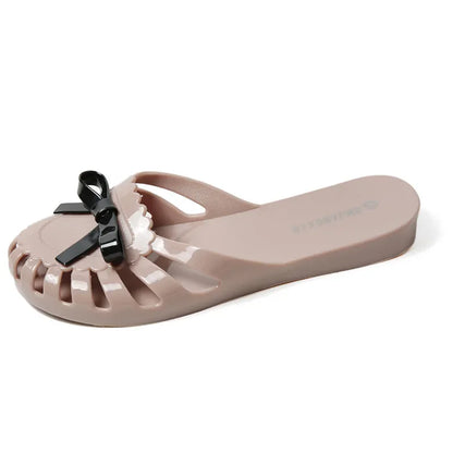 Women Slippers Summer New Women's Shoes Sandals Flat PVC Jelly Shoes Women's Beach Slippers Women's Trendy Toe Shoes Fashion