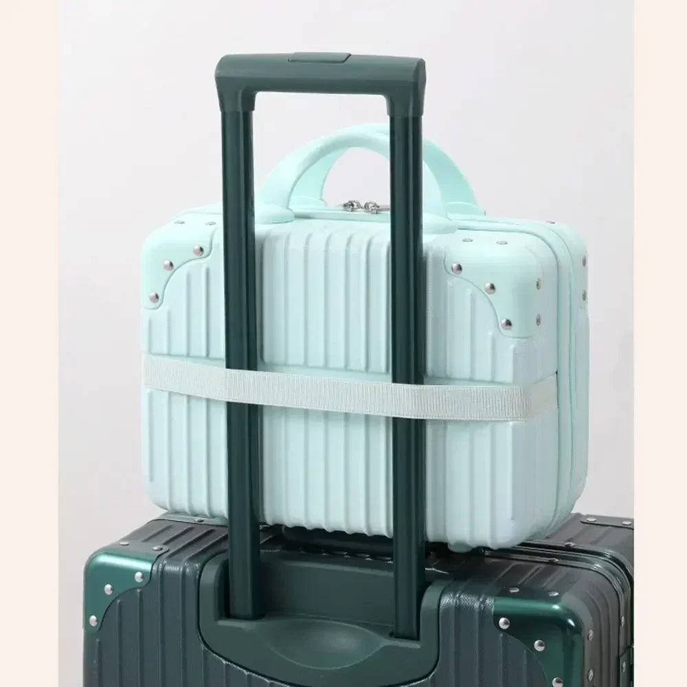 14 inch Mini Women Travel Suitcase Storage Bags Cosmetic Box Hand Luggage Organizer Makeup Case Small Password Box Boarding Case