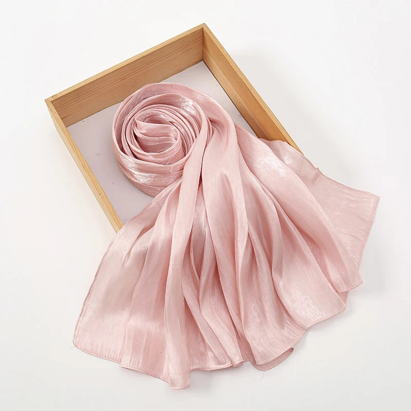 New Premium Silk Crinkle Hijab Scarf Women Shawls Plain Muslim Women Hijabs Breathab Islam Women Turban Pleated Scarf Ramadan