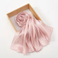 New Premium Silk Crinkle Hijab Scarf Women Shawls Plain Muslim Women Hijabs Breathab Islam Women Turban Pleated Scarf Ramadan