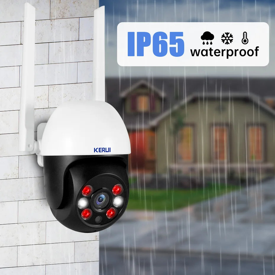 KERUI Tuya 3MP Outdoor PTZ IP WIFI Camera Security Intelligent Auto- Tracking Tuya Cloud Storage CCTV Surveillance Camera