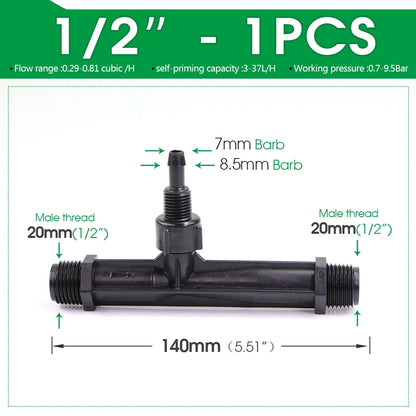 1/2" 3/4" 1" Male Thread Agriculture Irrigation Venturi Fertilizer Injector Kit Garden Greenhouse Watering System Fitting Filter