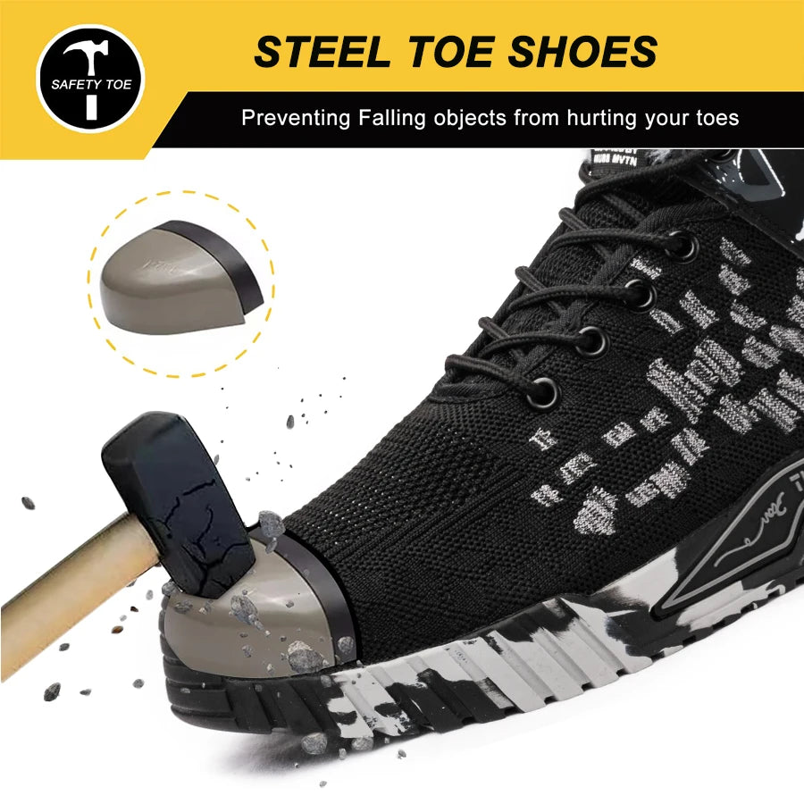 Winter Men Boots Steel Toe Safety Shoes Winter Boots Keep Warm Fur Security Protection Shoes Anti-Smash Thick Plush Work Boots