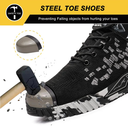 Winter Men Boots Steel Toe Safety Shoes Winter Boots Keep Warm Fur Security Protection Shoes Anti-Smash Thick Plush Work Boots