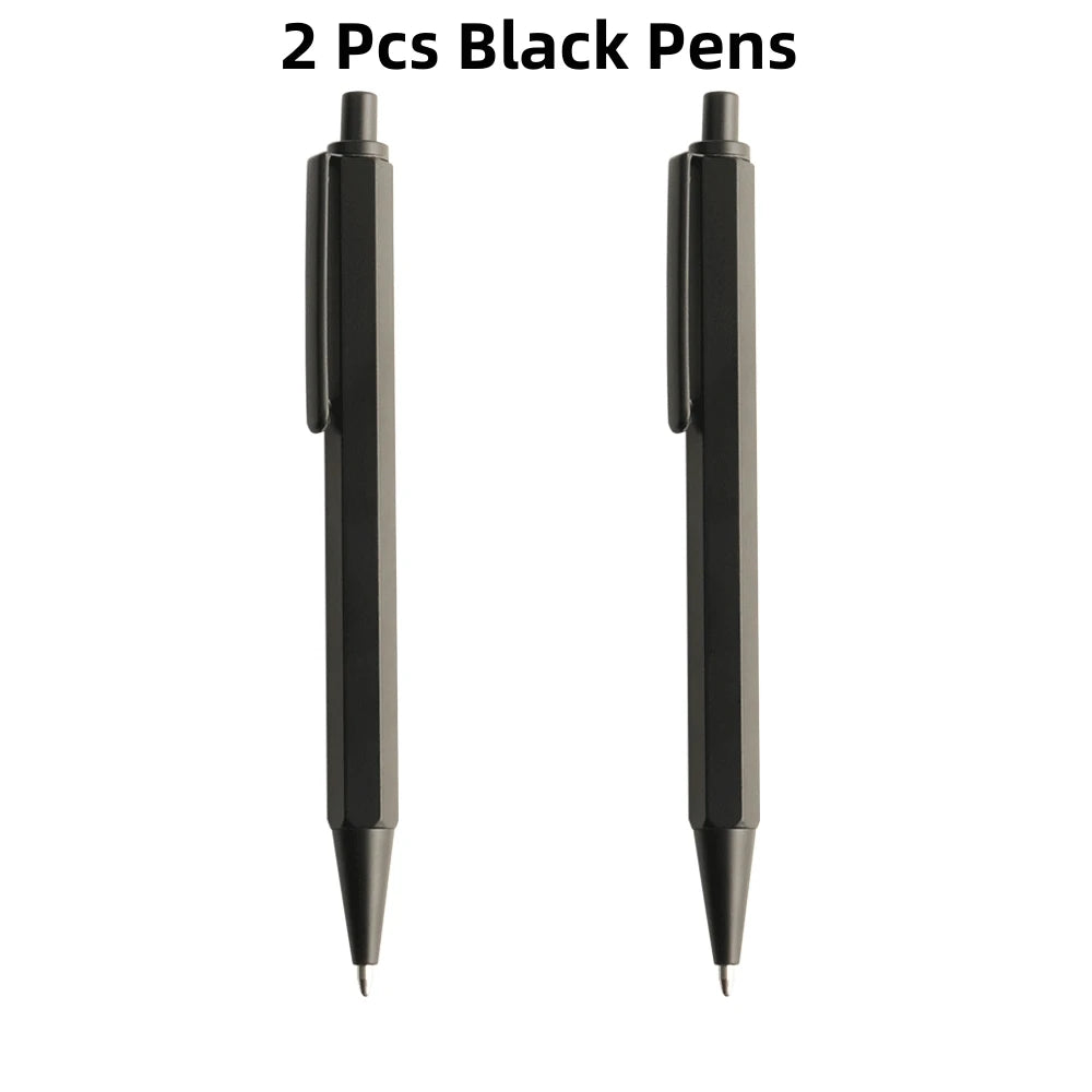 Metal Ballpoint Pens Automatic Ballpoint Pen Refill Black Blue Ink For School Office Stationery Supplies Writing 0.7mm