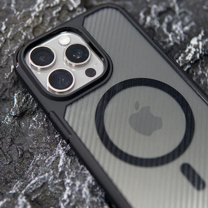 Mag Safe Carbon Fiber Phone Case For iPhone 16 15 14 13 12 11 Pro Max Shockproof Armor Cover For iPhone 16 Plus Magnetic Case