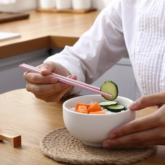 1 Pair of Wheat Straw Chopsticks Healthy Tableware Non-slip Chinese Chopsticks Kitchen Tools Reusable Sushi Food Tableware