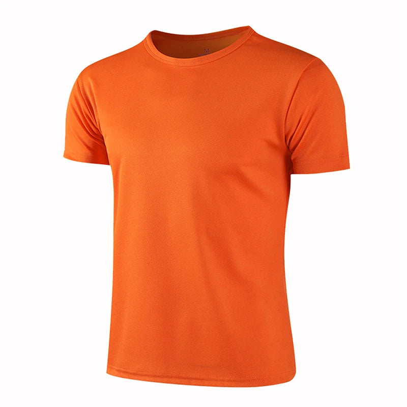 Women Men Quick Drying Short Sleeve Tees Summer Gym Running O-Neck T-Shirt Training Exercise Gym Sport Blank Tops For Printing