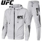 UFC Zipper Hoodie Set Comfortable Breathable Simple Casual Sports Two-Piece SetThin style