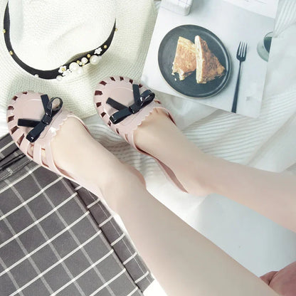 Women Slippers Summer New Women's Shoes Sandals Flat PVC Jelly Shoes Women's Beach Slippers Women's Trendy Toe Shoes Fashion