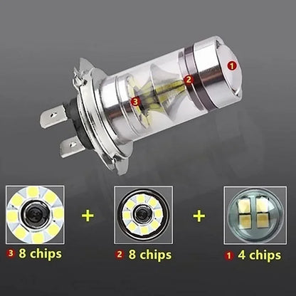 100W H4 H7 Car Headlight Bulbs High-quality Cars Super Bright LED Daytime Driving Fog Light Lamp Auto Exterior Accessories