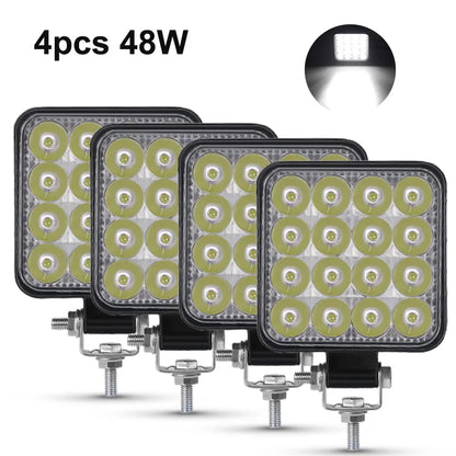 NLpearl 42W 48W Mini LED Work Light 12V 24V LED Light Bar Off Road Spotlight for Jeep Truck 4X4 Car SUV ATV Barra LED Headlights