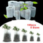 100Pcs Plant Grow Bags Biodegradable Nursery Bag Non-Woven Fabric Plant To Sow Flower Pots For For Garden Accessories Tools
